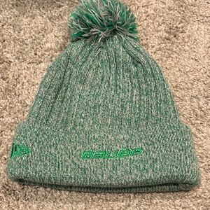 Bauer Kids' Green Knit Beanie with Pom-Pom